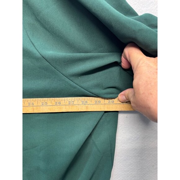 Bloomchic Womens Plus Size Button-Up Blouse Eyelet & Lace Trim Green Size 32 - Picture 11 of 12